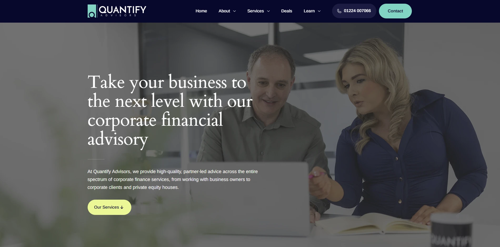 Quantify Advisors website design