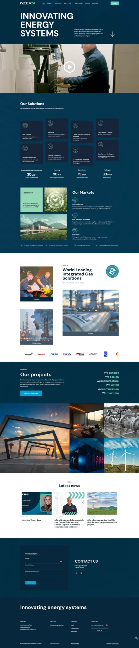 nzero website homepage mediagorilla